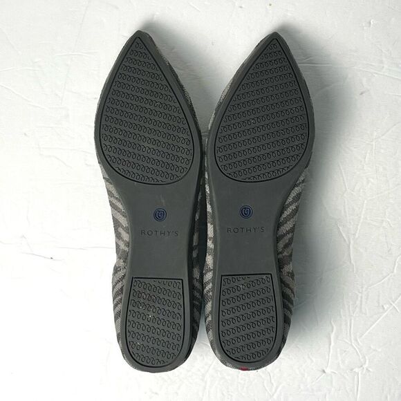 Rothy's Zebra Print Flats 8 - Black and Gray - Picture 3 of 10